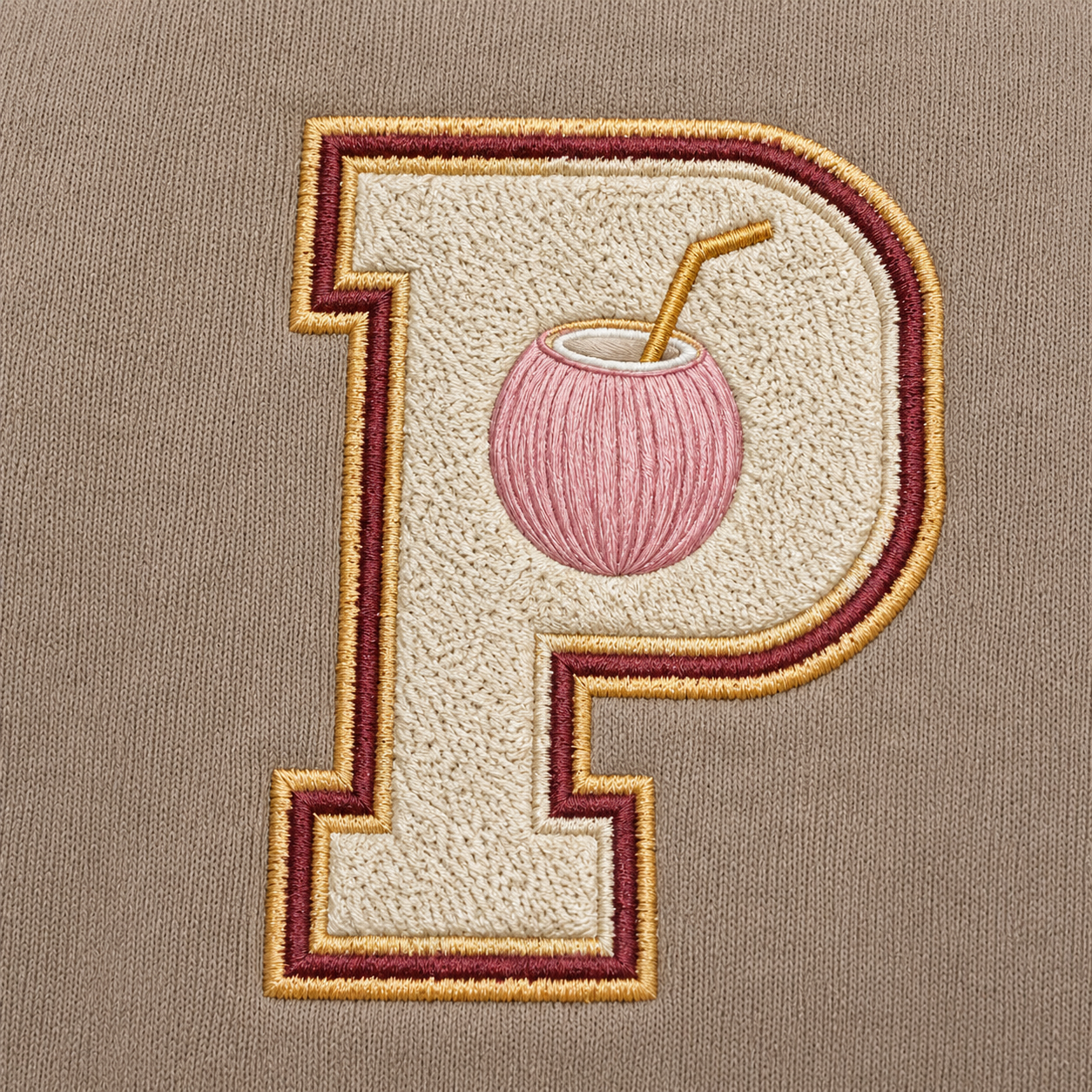 Model showing the back of the PinkyCoco Vintage Palm hoodie