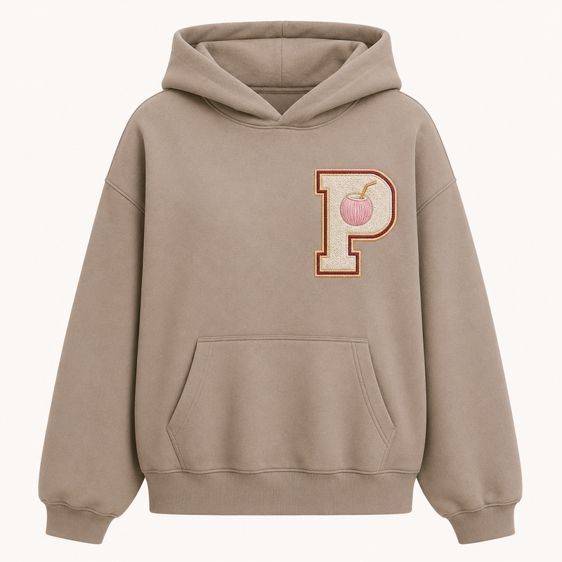 PinkyCoco Vintage Palm Women's Oversized Fleece Hoodie