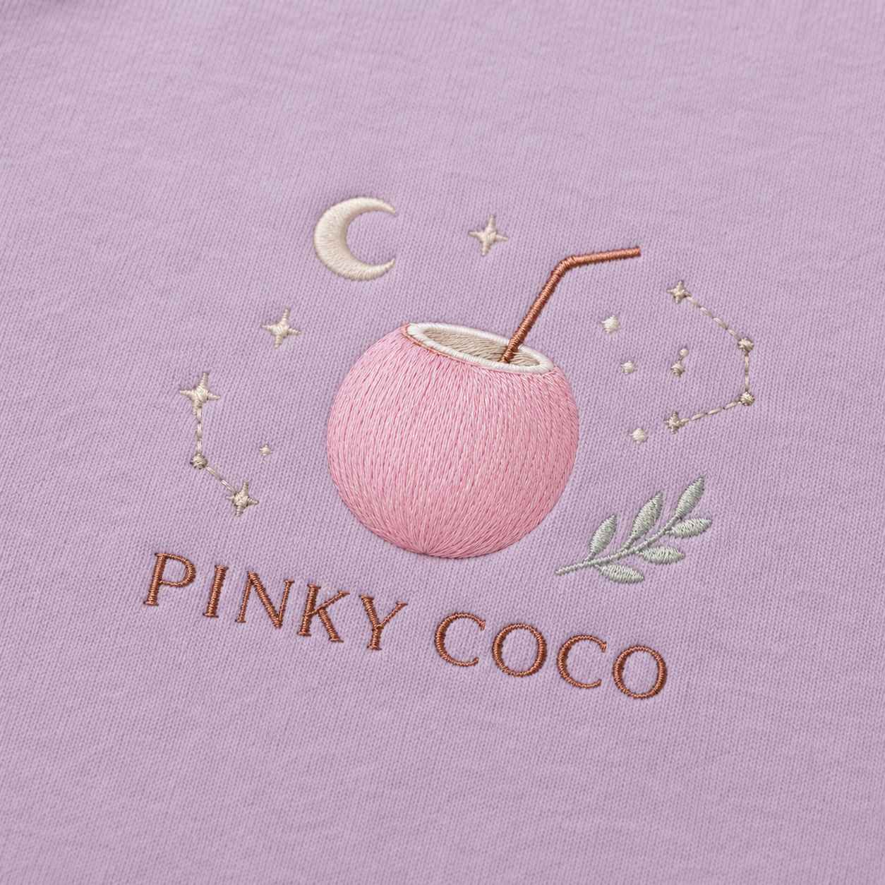 Model showing the back of the PinkyCoco Zodiac Moon Garden hoodie