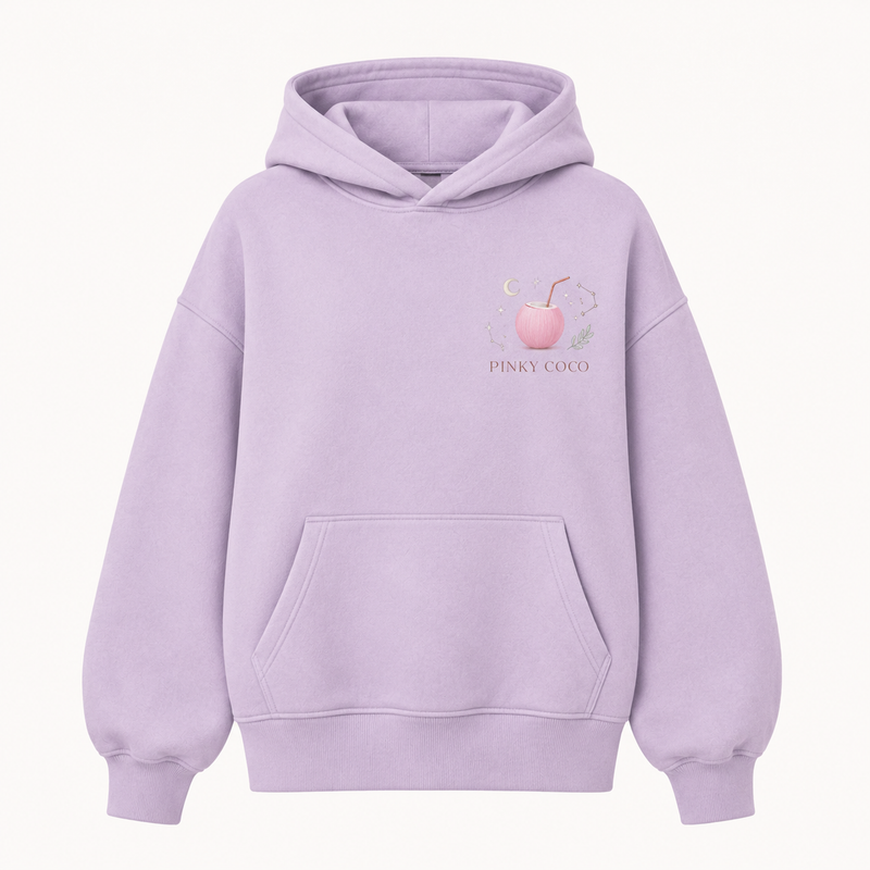 PinkyCoco Zodiac Moon Garden Women's Oversized Fleece Hoodie