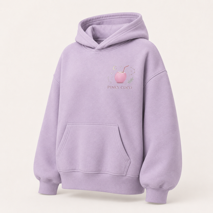 Three-quarter view of the PinkyCoco Zodiac Moon Garden women's hoodie